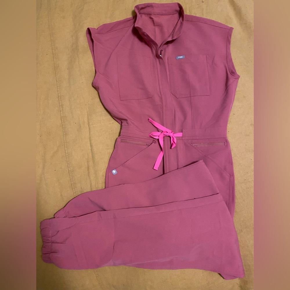 Xxs Figs jumpsuit- Quartz- breast cancer awareness collection